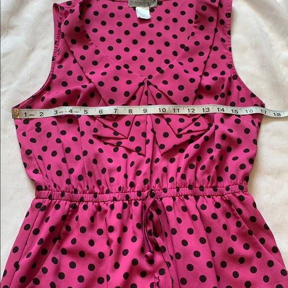 Fishbowl pink and black polka dot fit and flare dress, L - Picture 6 of 9